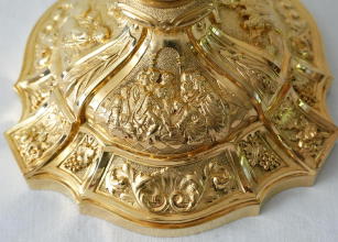 French antique solid silver gilt Baroque Chapel Set